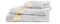 Arle-Living Luxus Medusa Handtuch 50x90 cm im 4er Pack - Jacquard Webung/Hochflor Frottee mit Medusa Flachprägung und Goldener Medusa Bordüre (Silber/Silver, 4er Pack Handtuch 50x90 cm)