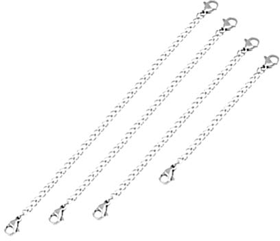 Healifty Edelstahl Verlängerungskette mit Karabinerverschluss Kettenverlängerung Damen Edelstahl Halsketten Extender Kette für Armband DIY Schmuckherstellung 4 Stück
