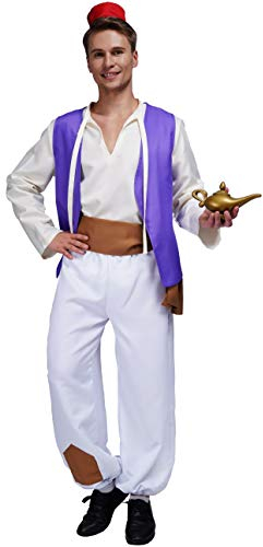 Maxim Party Supplies Men's Arabian Prince Street Rat Costume for Adults Includes Hat, Shirt, Vest, Belt, Pants - Multicolored - Large