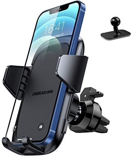 UNBREAKcable Car Phone Holder, Air Vent Car Phone Mount with 360 Degree Rotation compatible for iPhone 14 13 12 11 Pro Max XR XS Max X 8 7 6S 6 Plus SE 2022, Galaxy S22 S21 S20 S10 S9, LG, Oneplus