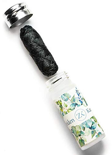 Zahnseidenkampagne Vegane Bambus - Polyester Natur Bio Zahnseide ohne Plastik Gewachst mit Aktivkohle - Nachhaltig, Umweltfreundlich, Nachfüllbar im Glasflakon - Zero Waste Leben (Gläschen + 30 m)