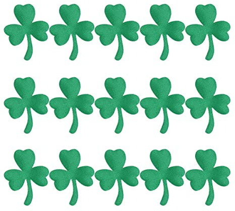 Amosfun 100 Stücke Kleeblatt Patch Sticker Flicken Aufnäher Aufkleber Bügelbild Aufbügler Aufbügelbilder Stickerei Patches für Kinder Jacken Jeans Hut Irish St. Patricks Day Kostüm