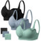 HBselect 3 PCS Reggiseno Allattamento con Estensione Reggiseno Bra Donna Morbido e Traspirante Reggiseno Senza Ferretto e Senza Cuciture