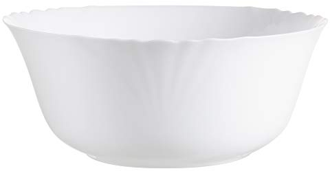 Luminarc Cadix White 18pc Opal Glass Dinner Set Dinnerware Tableware Plates (24cm Salad Bowl)