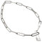 Holibanna Woman Paperclip Necklace Lock Pendant Choker Necklaces Adjustable Vintage Chain Necklace Stainless Steel Clavicle for Women Party Birthday (Silver)