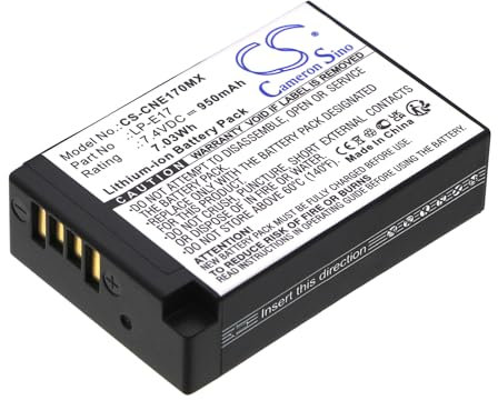 TCTK Akku 950mAh Kompatibel mit [Canon] EOS 200D, EOS 250D, 750D, 760D, 770D, 77D, 77DEOS M3, 800D, Kiss X8i, M3, M5, M6, M6 Mark II, Mark IIEOS RP, R50, Rebel T6i, Rebel T6s, RP, für [Saramonic] Vm