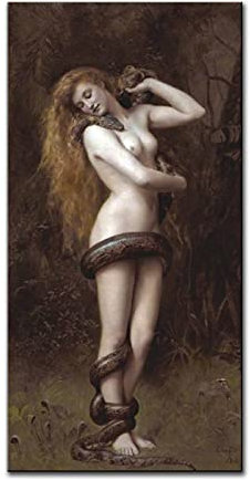 Lilith by John Collier Leinwand-Kunstposter und Wandkunstdruck, modernes Familienschlafzimmerdekor, Poster, 30 x 60 cm