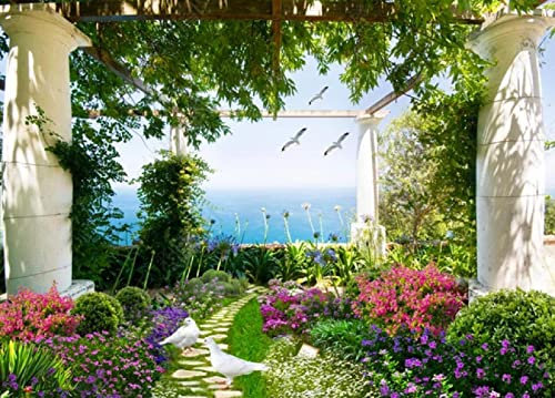 Papier Peint 3D Intissé Oiseau Volant De Bord De Mer De Jardin Papier Peint Panoramique 3D Moderne Décoration Murale