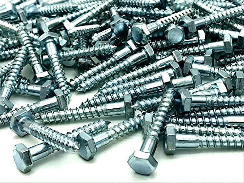 Pack of 20 x M6 Coach screws 6mm x 40mm bright zinc plated BZP wood screw hex head lag bolts