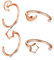 CHIC & ARTSY Halbe Ohrringe Rose Gold Plattiert 925 Sterling Silber Mond Stern Halbmond Offene Kleine Huggie Hoop Ohrringe für Frauen 2 Paar