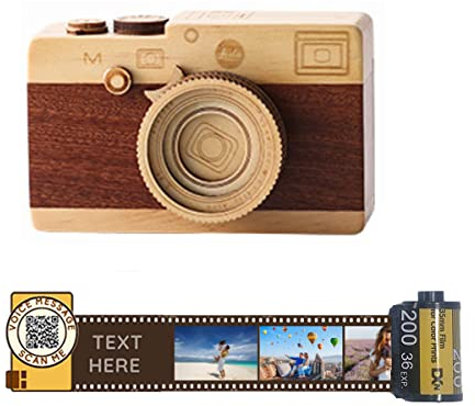 Filmrolle Schlüsselanhänger mit bunter Fotofilmrolle, Personalisierte Benutzerdefinierte Kamera Filmrolle Foto, Fotogramme des lebens, Geschenk für Papa Mama Liebhaber Kinder,15 Fotos+Stil 2 Spieluhr