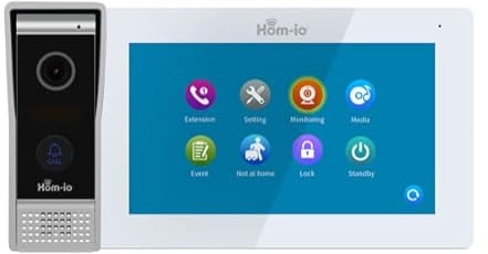 Melchioni Family Kit Videocitofono Smart4 fili 1080P HD - Hom-Wirebell comprensivo di Schermo Wireless Multifunzione e Video Citofono senza fili da Esterno