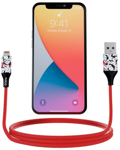 Disney Minnie Mouse 1.8 m Ersatz iPhone Ladegerät Schnellladung,MFI zertifiziertes geflochtenes USB-Ladekabel High Speed Datensync kompatibel mit iPhone 14/13/12/11/XS/XR/X/8/7/Plus/6S/6/SE/5S/18 iPad