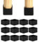 Lot de 12 embouts de protection carrés en caoutchouc pour pieds de chaise de jardin Noir
