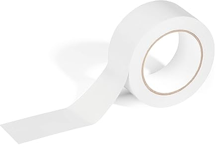 Durable Markierungsband Duraline Basic, 50 mm x 33 m, weiß, 104402 | Selbstklebendes Weich-PVC Markierband, 0,16 mm dick, für temporäre Kennzeichnungen, Kautschukkleber für glatte Oberflächen