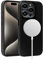 alto Magnetische Lederhülle kompatibel mit iPhone 15 Pro und MagSafe, CLOP Series Drop Protective Italian Leather Cover (6.1 inch, Raven Black)