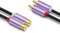J&D Câble RCA, Plaqué or 2 RCA Mâle/Femelle Câble d'Extension Audio Stéréo, Coque en Alliage d'Aluminium Violet pour Table de Mixage Amplificateur Enceinte, 4.6 M