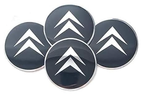OOzie 4 Pièces Enjoliveurs de Roue pour Citroen C3 C4 C5 DS3 DS4 DS6 55mm, Cache-moyeux enjoliveurs Autocollant de Capuchon de Jante Enjoliveur de Centre de Roue de Voiture Autocollant de Badge