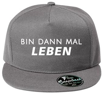 DELUNO Bin dann mal Leben Unisex Kappe Classic Cap mit geradem Schirm One Size Einheitsgröße für Männer und Frauen Grau (Cap-529-Grau)