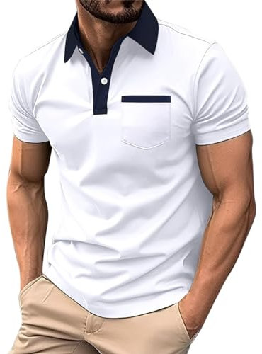 Men's Short Sleeve Polo Shirts 1/4 Zip Quick Dry Golf Polo Shirt Summer Outdoor Lightweight Short Sleeved Shirts Collarless Shirts for Men White Mens Clothes Vest Men Jacket
