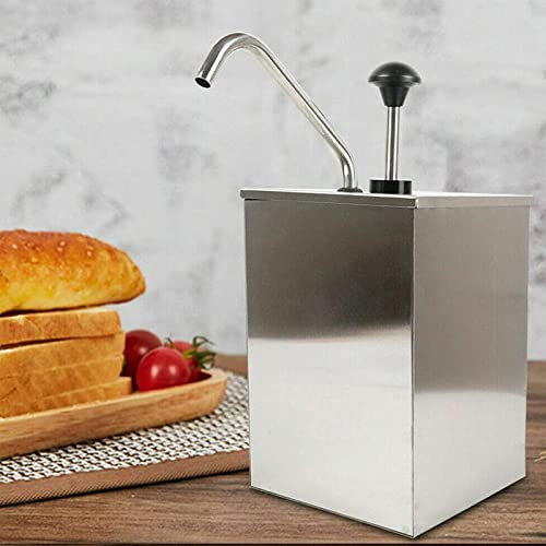 3 Eimer Soßenpumpenspender, 3,6 l x 3,6 l x 2/3,6 l x 3 Stück, Edelstahl, Gewürzpumpstation für KetchUp Dressing Sirup