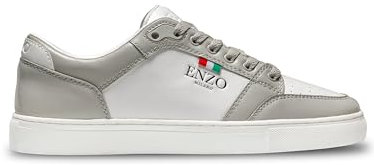 989Zé ENZO Mens Trainers Essential Runner Leather Menswear Sneaker MFW6_Shoes_Monza White 11