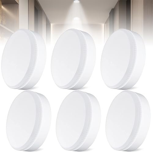 GBKDQQ 6 Stück LED GX53 Leuchtmittel Warmweiß 3000K, 7W 700LM GX53 LED Warmweiß Leuchtmittel, Einbaustrahler LED GX53 Ersetzt Halogenlampe, Glühbirne für Schranklicht