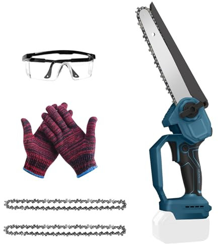Mini Kettensäge Kompatibel mit Bosch 18V Akku, 8 Zoll Kettensäge Elektro mit Öler, Handkettensäge Akku für Gartenscheren Astschere Holzschneidenz(ohne Akku)