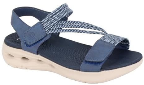 ShuCentre CIPRIATA ELENA L658 Ladies Lightweight Twin Touch Fastening Elasticated Summer Smart Sandals