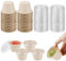 LPAMABA 50 Stück Aufbewahrungsdosen mit Deckel, 4OZ Speisebecher Pappbecher Frischhaltedosen Auslaufsichere Saucenbecher Kleine Dosen Vorratsdosen mit Deckel für Soßen, Dips, Gewürze, Ketchup Salate