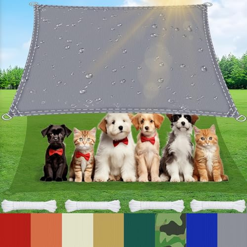 AMXFS Awning with D-Ring with 95% Shade Effect, Made of Oxford Fabric, 180 g/m²,3m x 5m Garden Awning Fabric, Waterproof UV Protection, Sun Protection for Camping, Balcony, Swimming Pool, Carport