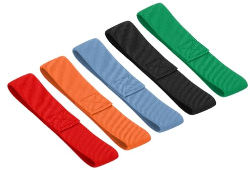 QUARKZMAN 5 Stück Bento Box Strap Lunchboxen Gurt Elastischer Befestigungsgurt für Zuhause, Büro, Camping, Picknick (Rot/Grün/Blau/Orange/Schwarz)