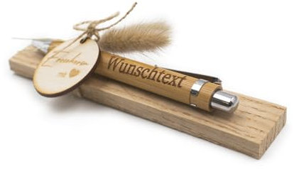 VmG-Store Holz Kugelschreiber als Geschenkidee zum Muttertag Mama Vatertag Geburtstag Papa Oma und Opa Arbeitskollege Freundin Freund (Mit Wunschname, 11 Erzieherin mit Herz)