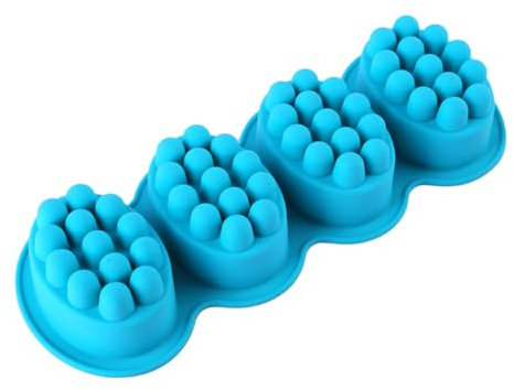 Housoutil Cavity Massage Brush Mold Silicone Soap Mould Non-Stick Easy Clean for Soap Making Cake Decorations