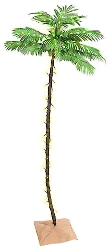 Albero di palma a LED bianco caldo, 136 LED, 220 cm, decorazione per la casa e il giardino, decorazioni stagionali e festive, alberi di Natale