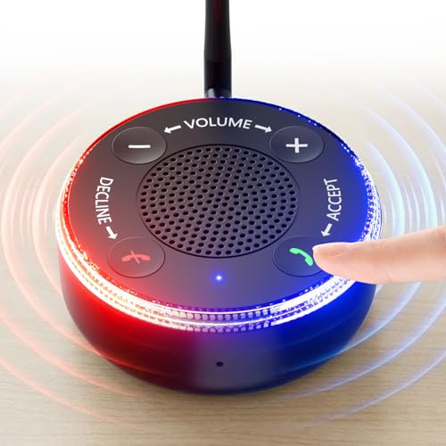 PebblePulse Amplificatore per altoparlante del telefono, suoneria esterna per telefono cellulare con suoneria forte e allarme flash LED, rispondere direttamente alle chiamate, ideale per uso domestico
