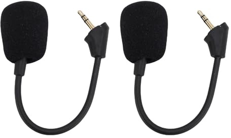 CHEOTIME 2 PCS Remplacement du Microphone pour Le Casque Hyper X Cloud S, Boom de réduction du Bruit de Micro de Micro de Jeu 3,5 mm détachable pour Les Casques de Jeu