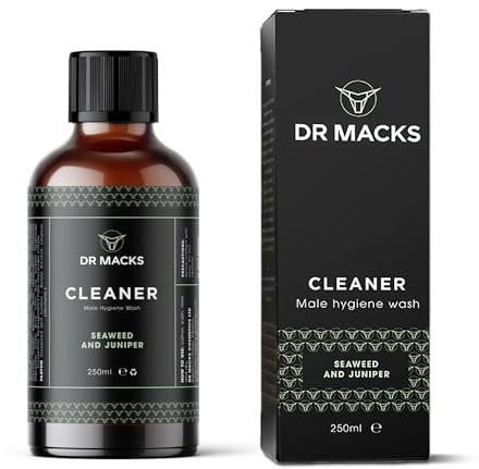 Dr. Macks Male Intimate Wash - pH Balanced Men's Hygiene & Cleaner - Doctor Developed Body & Face Wash for Odour, Itch & Sweat Relief (Seaweed & Juniper)
