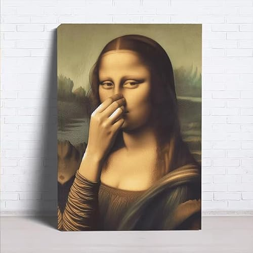Mona Lisa Badezimmer Kunst, Witziges Mona Lisa Wandbild Fürs Badezimmer, Monalisa Bilder Lustig Toilette Bild Gäste Wc Wandposter 50x70cm