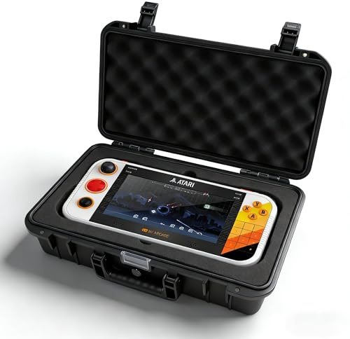 JYGamhanbil Tragetasche wasserdichte für My Arcade Atari Gamestation Go | Schutzhülle Reisetasche Hartschale Hülle für Gamestation Go Tragbare Gaming Handheld Konsole Dock,Netzkabel und Zubehör