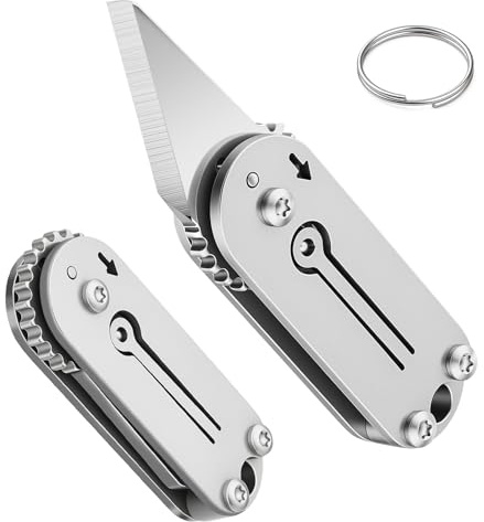 Vicloon Pocket Knife, Multi-Function Pocket Box Opener, Folding Utility Knife, Camping Multitools, Stainless Steel EDC Gadget for Camping, Hiking, Office and Daily DIY Tasks, Gift for Men