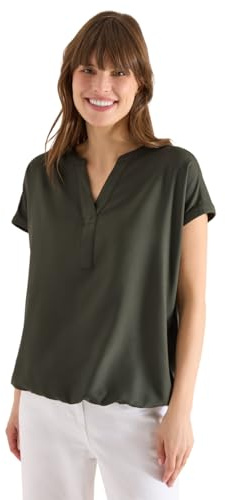 Cecil Damen Kurzarm Bluse mit Split Neck