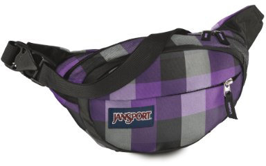 JANSPORT Fifth Ave - Marsupio, Grigio (Scacchi Grigio/Viola), 2, 4 l