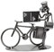STEEMO Schraubenmännchen Postbote Brief Fahrrad Geschenk Metall-Deko 18x18x10 cm