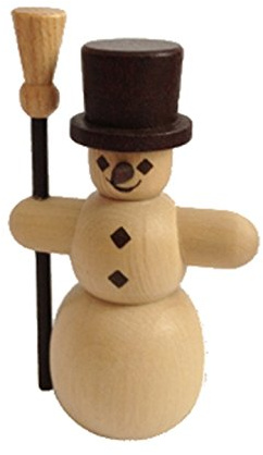 Rudolphs Schatzkiste Miniaturfigur Schneemann Natur Höhe=7cm NEU Seiffen Erzgebirge Dekoration Holzfiguren Weihnachten Fensterschmuck Spielzeug Deko Weihnachtsfigur