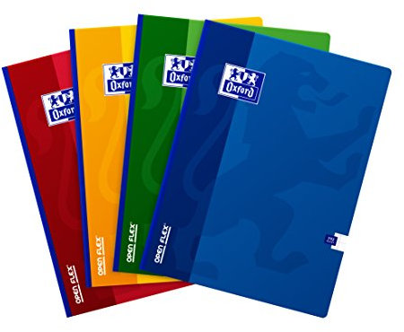 Oxford OpenFlex Lot de 5 Cahiers seyès 192 pages 24 x 32 Coloris Assortis