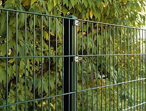 Doppelstab-Mattenzaun Doppelstab Mattenzaun Komplett-Set / Grün / 163cm Hoch / 20m Lang