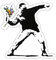 Pack of 2 Banksy Rage Flower Thrower Design | Wall Art Graffiti Vinyl Sticker | Urban Art Window, Car, Laptop Decal (Medium - 10x9cm)