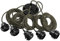 Hoopzi - Suspension Luminaire 5 Ampoules - 3,5m - Câble en Lin - Lustre pour Salon, Cuisine, Chambre - Modèle Hang 5 Lin Kaki