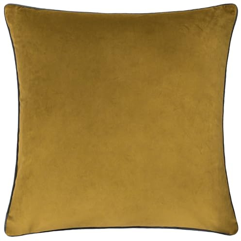 Riva Paoletti - Meridian Inspired Collection | Soft velvet cushion with contrast piping and feather filling. 55 x 55cm. Ready to style.